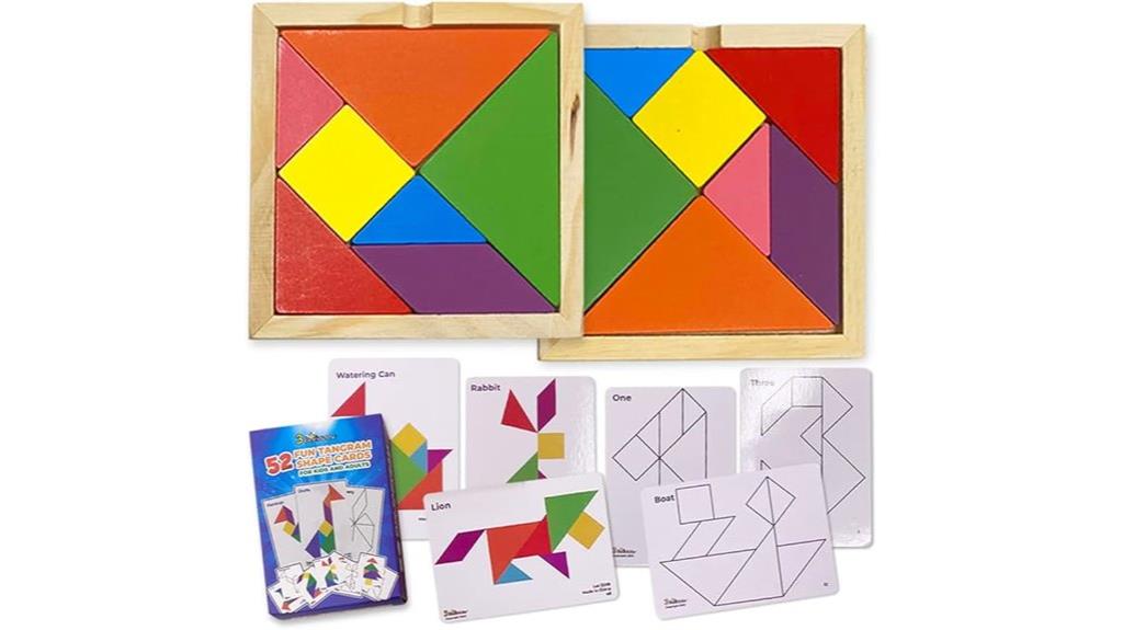 wooden tangram puzzle set
