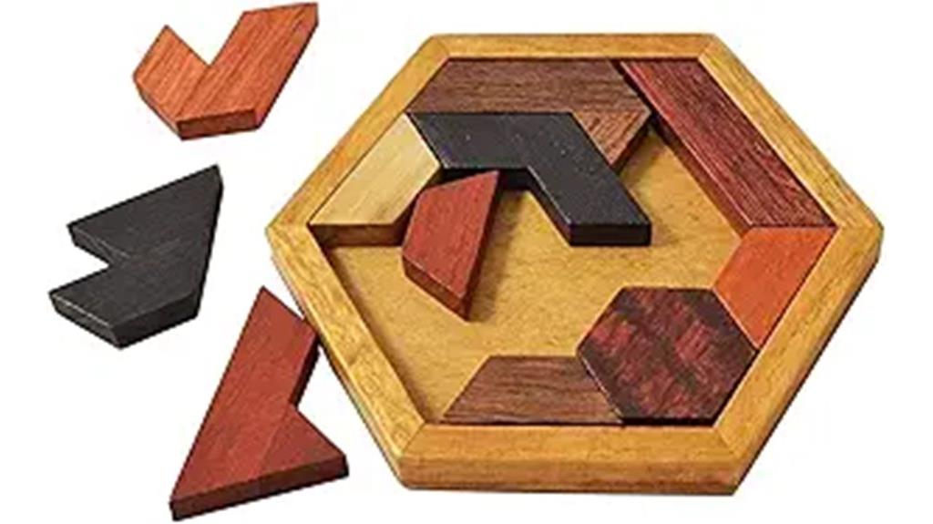 wooden tangram puzzle set