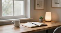 serene organized workspace environment