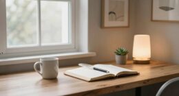 serene organized workspace environment