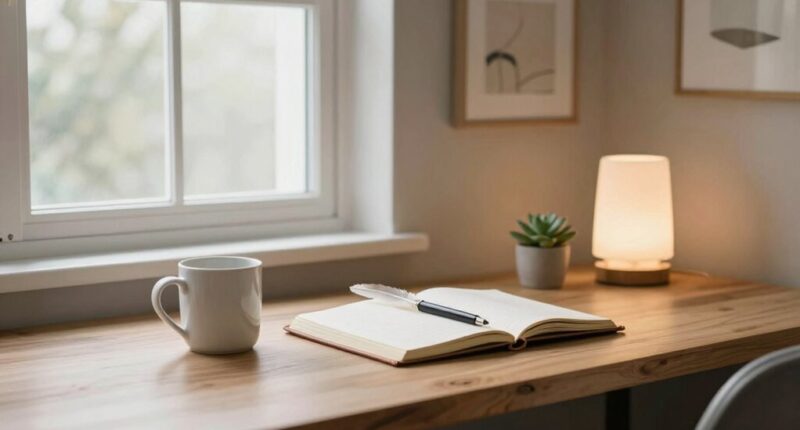serene organized workspace environment