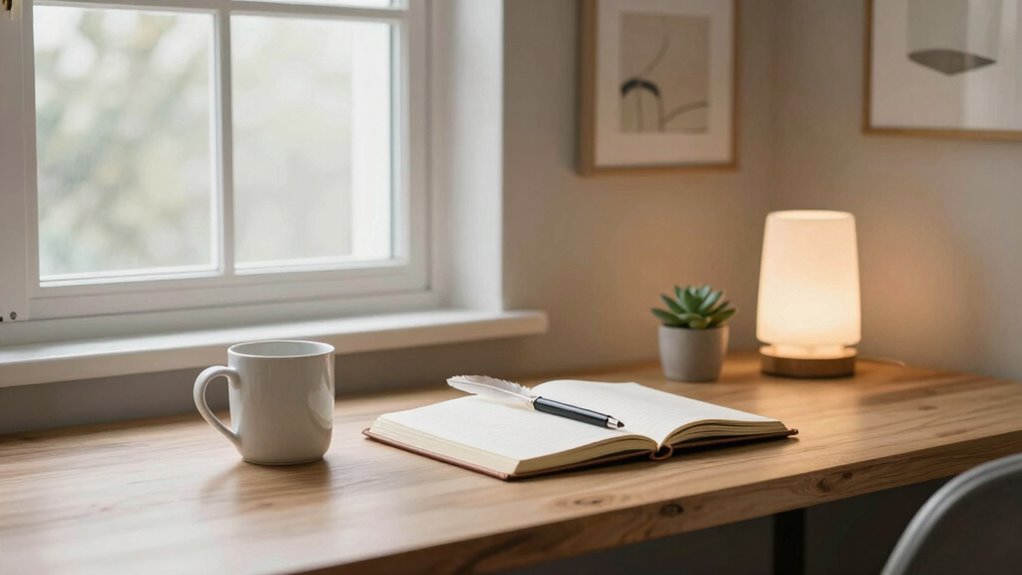 serene organized workspace environment